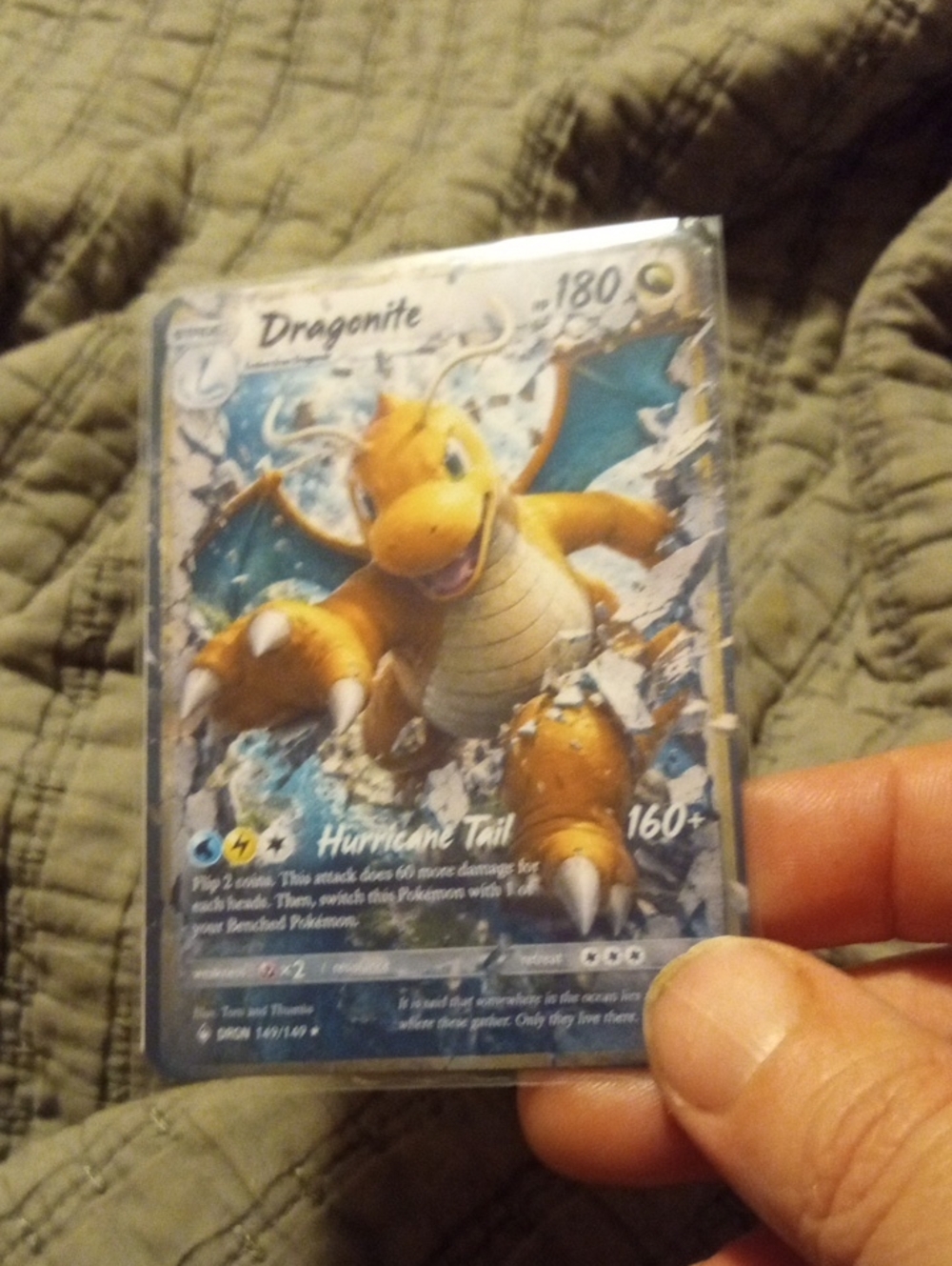 Pokemon Dragonite Trading Card - Orange, Blue, White